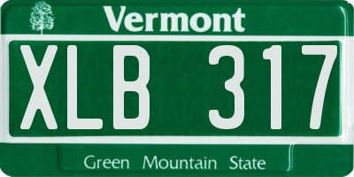 VT license plate XLB317