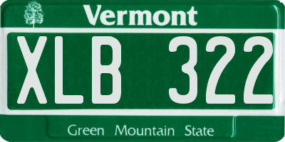VT license plate XLB322