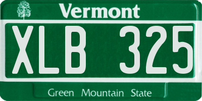 VT license plate XLB325