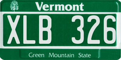 VT license plate XLB326