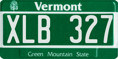 VT license plate XLB327