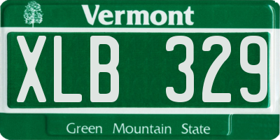 VT license plate XLB329