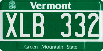 VT license plate XLB332