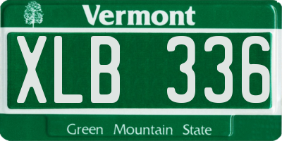 VT license plate XLB336