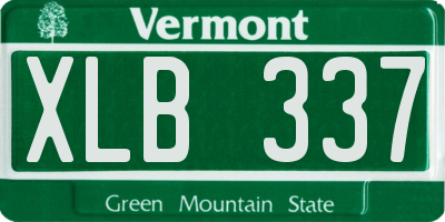VT license plate XLB337