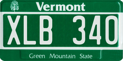 VT license plate XLB340