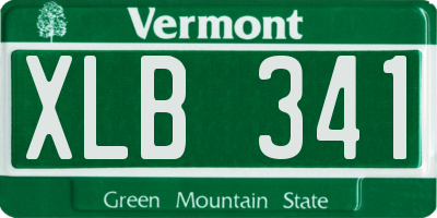 VT license plate XLB341