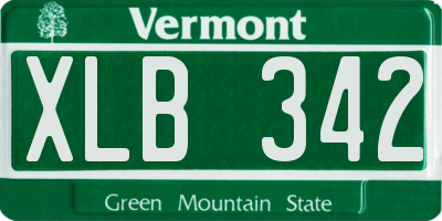 VT license plate XLB342