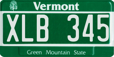 VT license plate XLB345