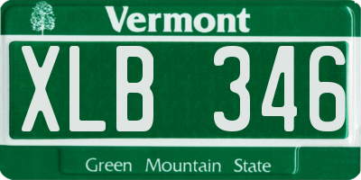 VT license plate XLB346