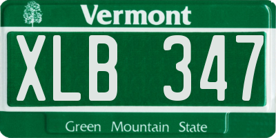 VT license plate XLB347