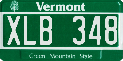 VT license plate XLB348