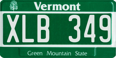 VT license plate XLB349