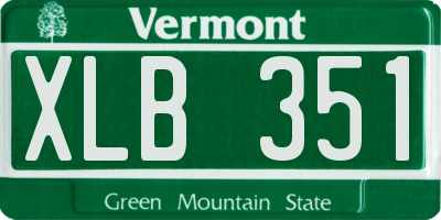 VT license plate XLB351