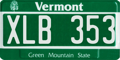 VT license plate XLB353
