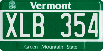 VT license plate XLB354