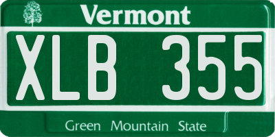 VT license plate XLB355