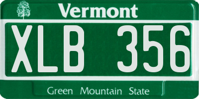 VT license plate XLB356