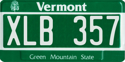 VT license plate XLB357