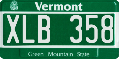VT license plate XLB358