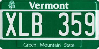 VT license plate XLB359