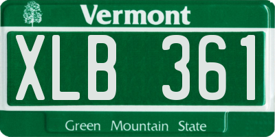 VT license plate XLB361