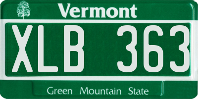 VT license plate XLB363