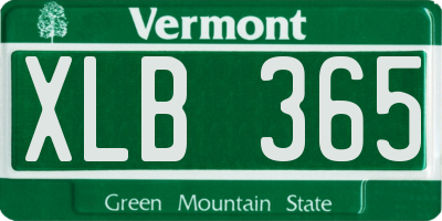 VT license plate XLB365
