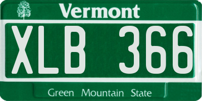 VT license plate XLB366
