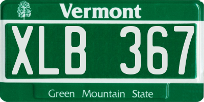 VT license plate XLB367