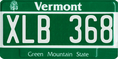 VT license plate XLB368