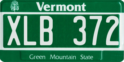 VT license plate XLB372