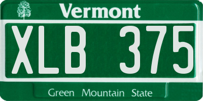 VT license plate XLB375