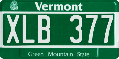 VT license plate XLB377