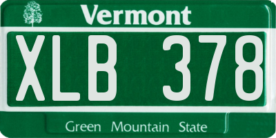 VT license plate XLB378
