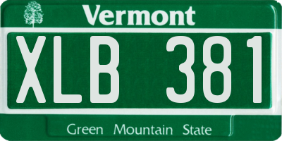 VT license plate XLB381