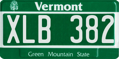 VT license plate XLB382