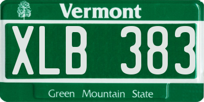 VT license plate XLB383