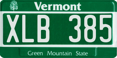 VT license plate XLB385