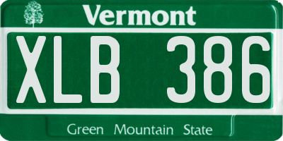 VT license plate XLB386