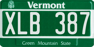 VT license plate XLB387