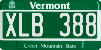 VT license plate XLB388
