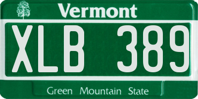 VT license plate XLB389