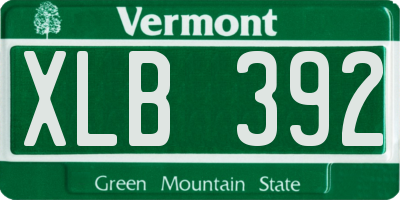 VT license plate XLB392