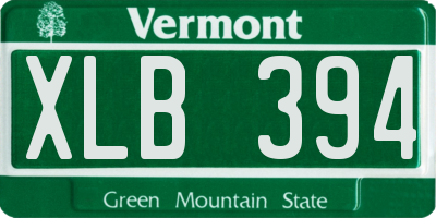 VT license plate XLB394