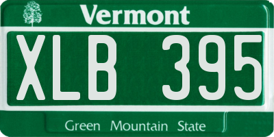 VT license plate XLB395