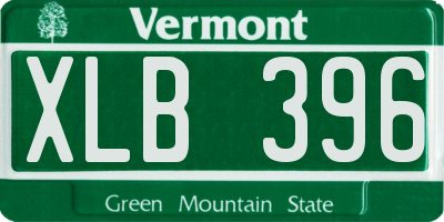 VT license plate XLB396