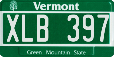 VT license plate XLB397
