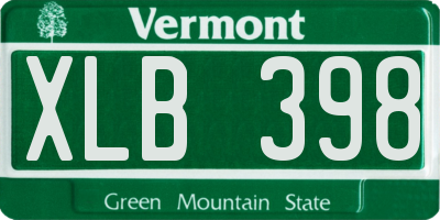 VT license plate XLB398