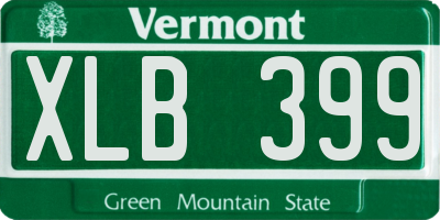 VT license plate XLB399